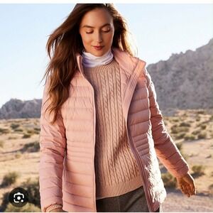 Lands End Wanderweight Ultra Lightweight Packable Down Jacket Pink Size XS/P 2-4